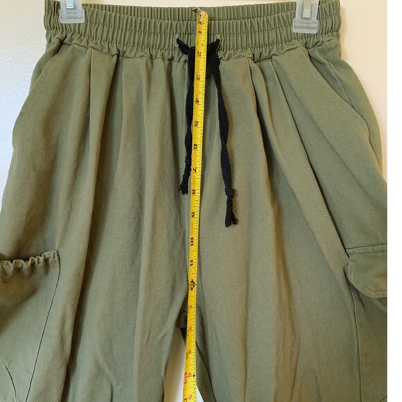 Cargo Pants Baggy oversized Y2K Style Elastic Band Waist Wide Leg Size 2 - Picture 4 of 9